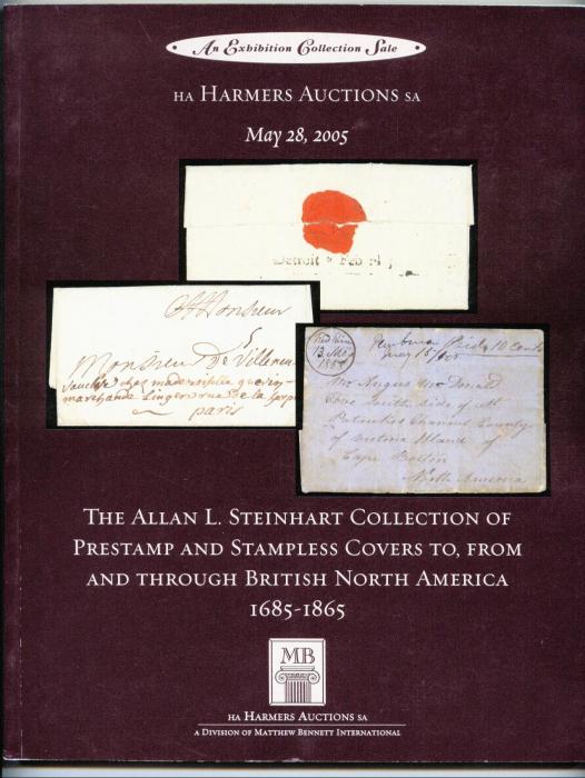 The Allan L. Steinhart Collection of Prestamp and Stampless Covers To