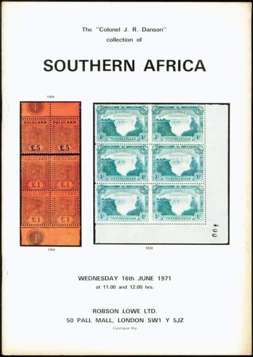 The "Colonel J. R. Danson" collection of Southern Africa