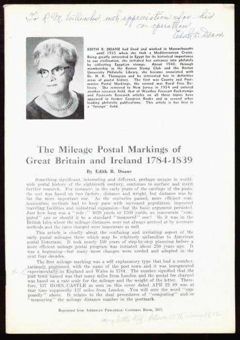 The Mileage Postal Markings of Great Britain and Ireland 1784-1839