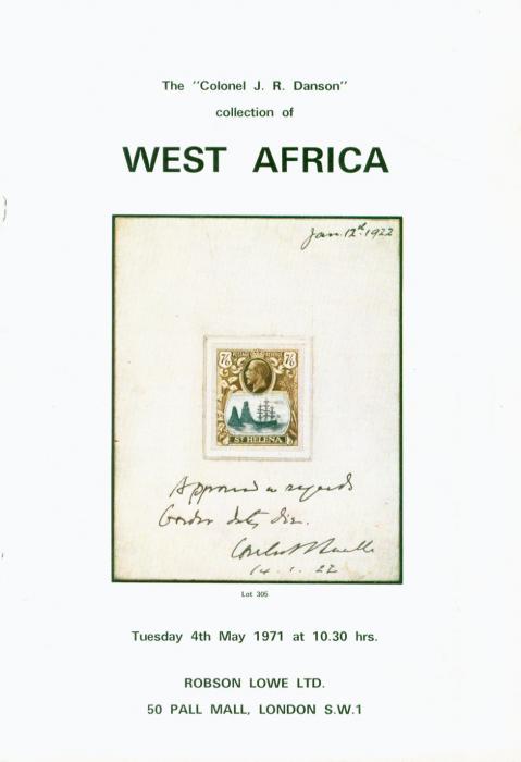 The "Colonel J. R. Danson" collection of West Africa