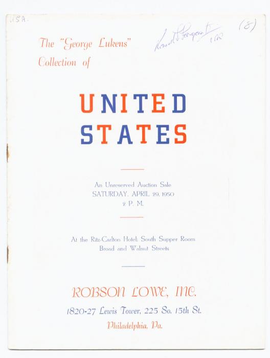 The "George Lukens" Collection of United States