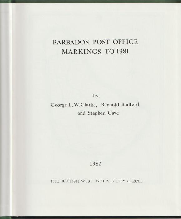 Barbados Post Office Markings to 1981