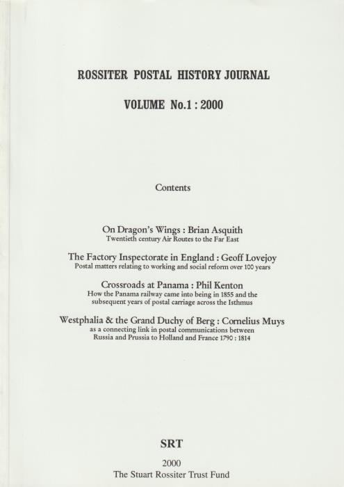 Rossiter Postal History Journal Volume No. 1