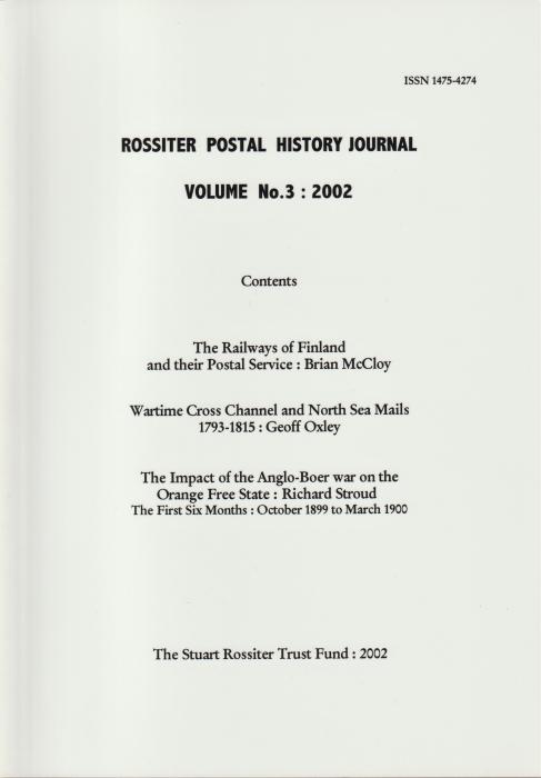 Rossiter Postal History Journal Volume No. 3