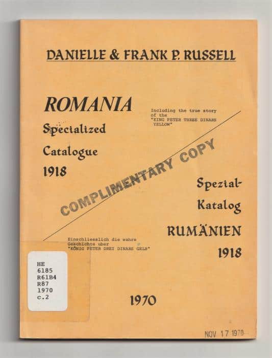 Romania Specialized Catalogue 1918