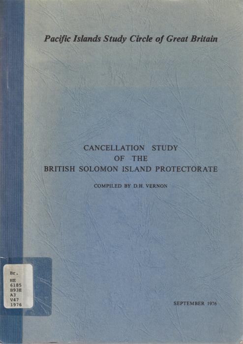 Cancellation Study of the British Solomon Island Protectorate