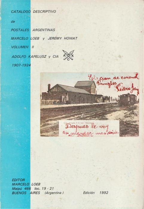 Catalogo Descriptivo de Tarjetas Postales Illustradas de la Republica Argentina