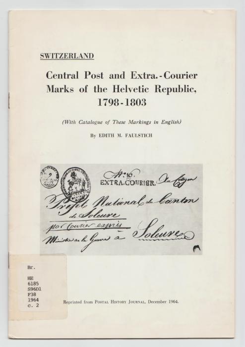 Central Post and Extra.-Courier Marks of the Helvetic Republic