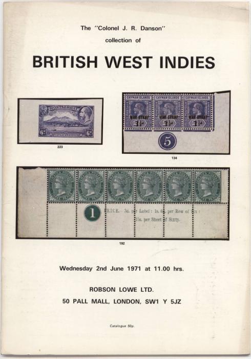 The "Colonel J.R. Danson" collection of British West Indies