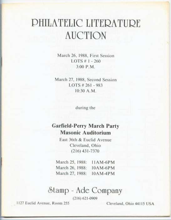 Philatelic Literature Auction
