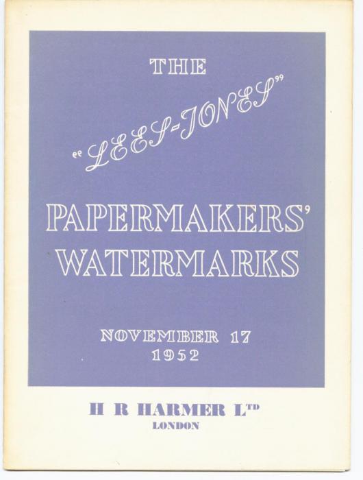 The "Lees-Jones" Papermakers' Watermarks