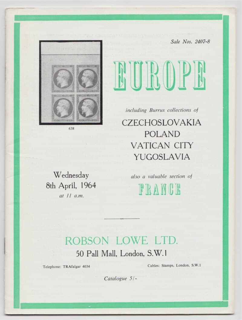 Europe including Burrus collections of Czechoslovakia, Poland, Vatican City, Yugoslavia