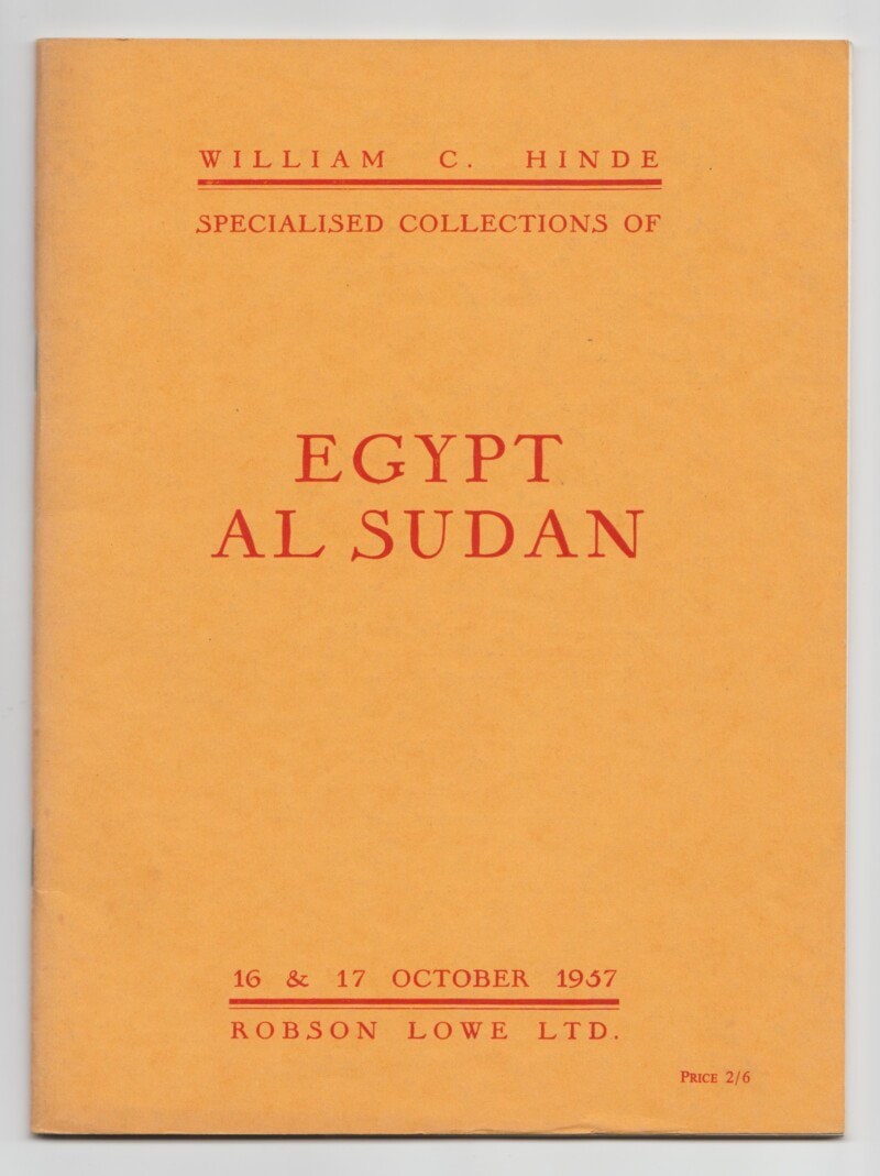 The "William C. Hinde" Specialised Collections of Egypt & Sudan