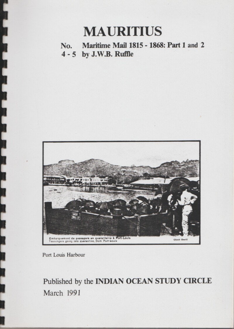 Mauritius, Maritime Mail 1815-1868: Parts 1 and 2