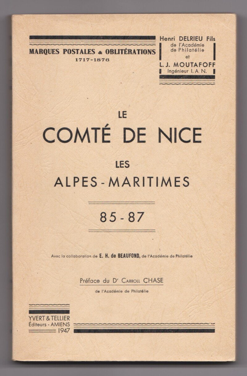 Marques Postales & Oblitérations du Comté de Nice et des Alpes-Maritimes
