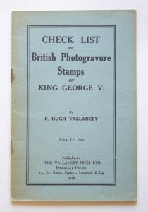 Check List of British Photogravure Stamps of King George V