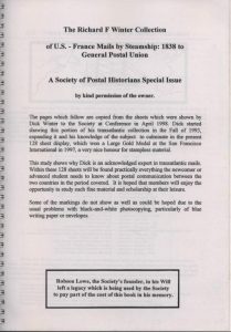 The Richard F. Winter Collection of U.S.-France Mails by Steamship: 1838 to General Postal Union