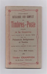 Nouveau Catalogue 1921 Complet des Timbres-Poste relatifs à la Guerre