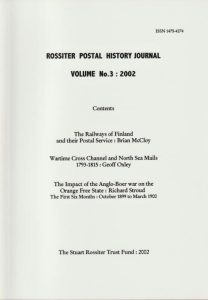 Rossiter Postal History Journal Volume No. 3
