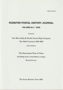 Rossiter Postal History Journal Volume No. 7