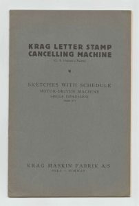 Krag Letter Stamp Cancelling Machine, Sketches with Schedule