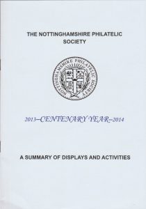 The Nottinghamshire Philatelic Society 2013-Centenary Year-2014