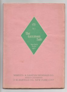The German Sale No. 1 - United States and Foreign Stamps