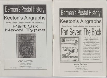 Keeton Airgraph Collection, Part Six Naval Types and Part Seven: The Book