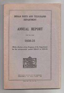 Indian Posts and Telegraphs Department Annual Report for the Year 1930-31