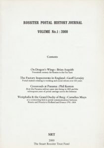 Rossiter Postal History Journal Volume No. 1