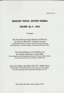 Rossiter Postal History Journal Vol. No. 4