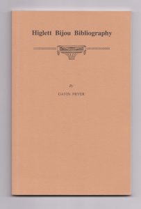 Higlett Bijou Bibliography