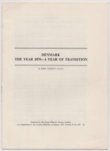 Denmark The Year 1870 - A Year of Transition
